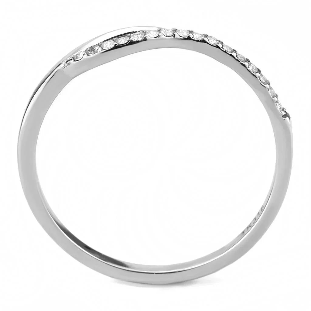 Silver Rings for Women 316L Stainless Steel DA113 - AAA Grade Cubic Zirconia in Clear - Jewelry Store by Erik Rayo
