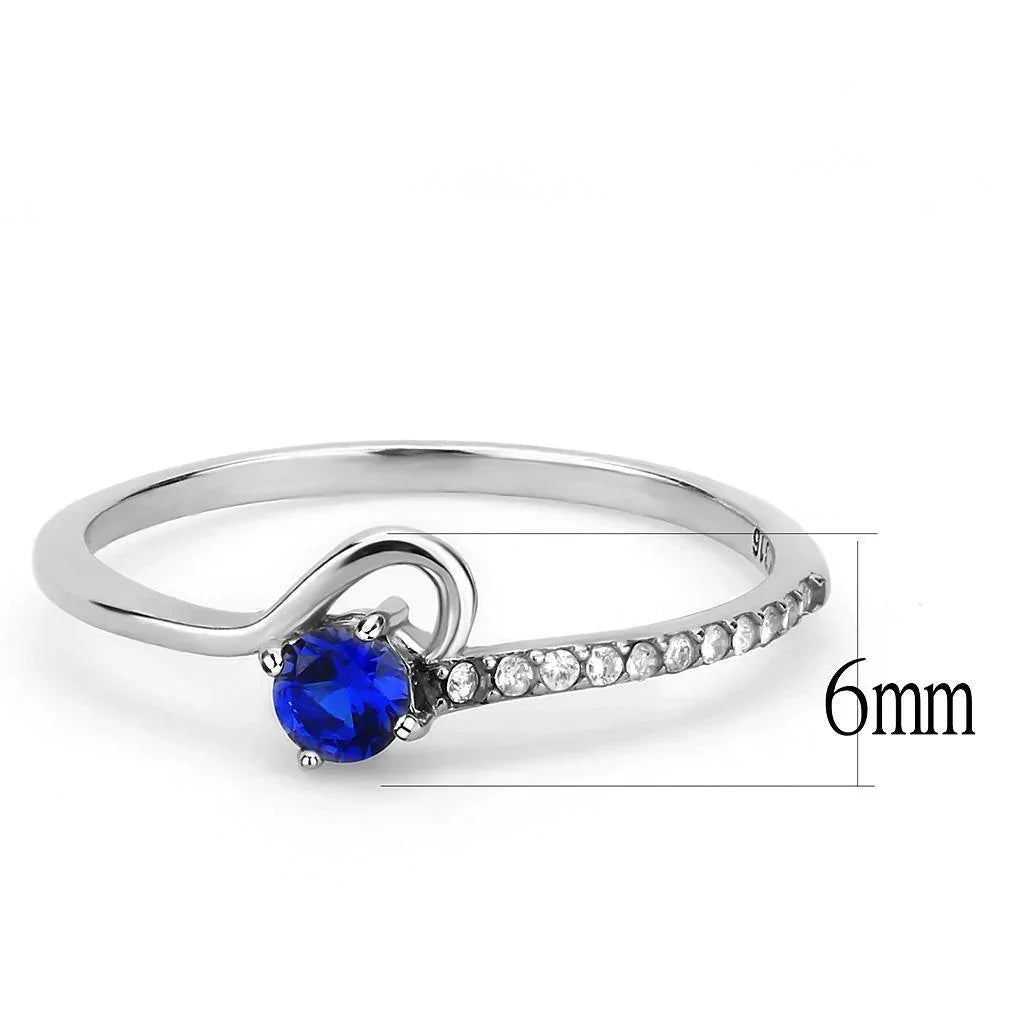 Silver Rings for Women 316L Stainless Steel DA114 - AAA Grade Cubic Zirconia in London Blue - Jewelry Store by Erik Rayo