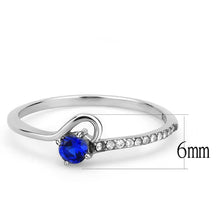 Load image into Gallery viewer, Silver Rings for Women 316L Stainless Steel DA114 - AAA Grade Cubic Zirconia in London Blue
