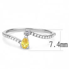 Load image into Gallery viewer, Silver Rings for Women 316L Stainless Steel DA115 - AAA Grade Cubic Zirconia in Topaz
