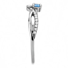 Load image into Gallery viewer, Silver Rings for Women 316L Stainless Steel DA120 - AAA Grade Cubic Zirconia in Sea Blue
