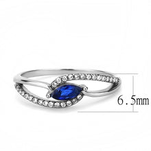 Load image into Gallery viewer, Silver Rings for Women 316L Stainless Steel DA122 - AAA Grade Cubic Zirconia in London Blue
