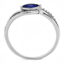 Load image into Gallery viewer, Silver Rings for Women 316L Stainless Steel DA122 - AAA Grade Cubic Zirconia in London Blue
