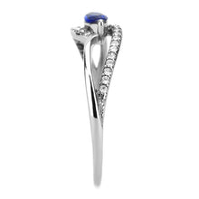 Load image into Gallery viewer, Silver Rings for Women 316L Stainless Steel DA122 - AAA Grade Cubic Zirconia in London Blue
