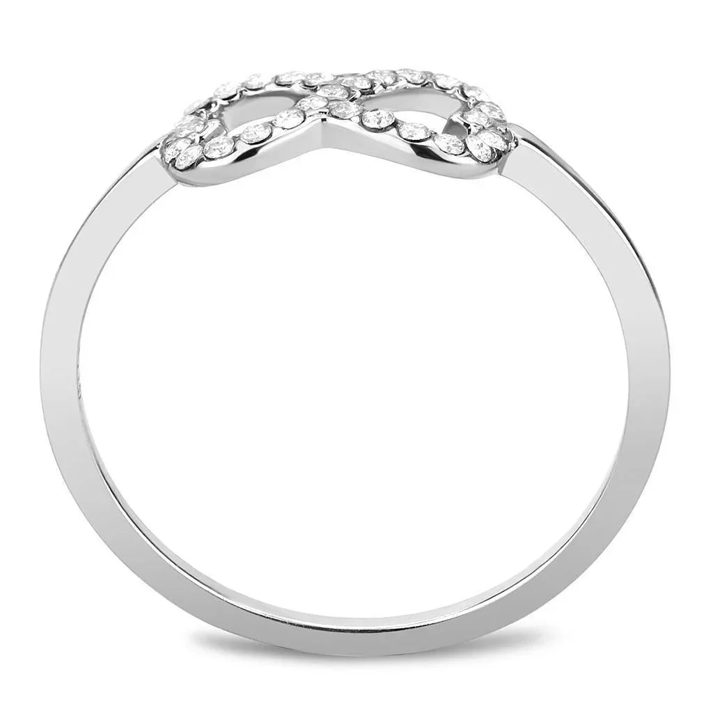 Silver Rings for Women 316L Stainless Steel DA125 - AAA Grade Cubic Zirconia in Clear - Jewelry Store by Erik Rayo
