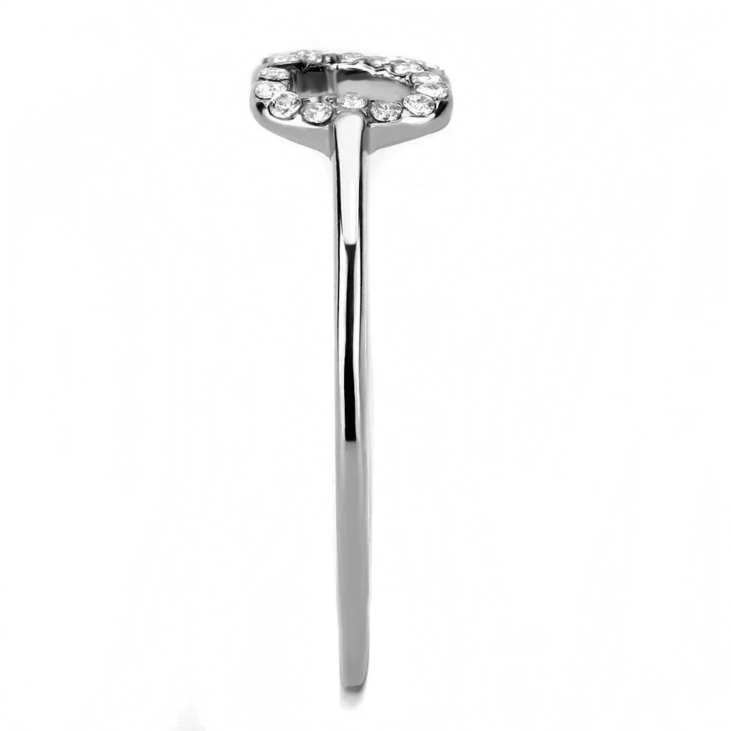 Silver Rings for Women 316L Stainless Steel DA125 - AAA Grade Cubic Zirconia in Clear - Jewelry Store by Erik Rayo