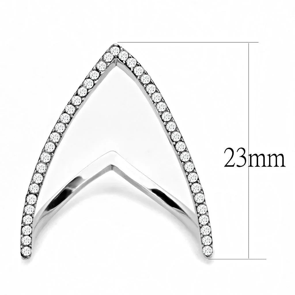 Silver Rings for Women 316L Stainless Steel DA132 - AAA Grade Cubic Zirconia in Clear - Jewelry Store by Erik Rayo