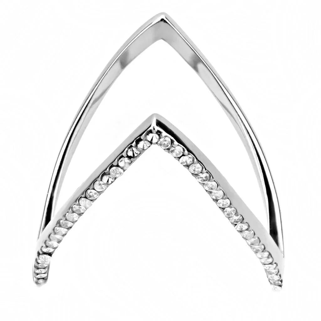 Silver Rings for Women 316L Stainless Steel DA132 - AAA Grade Cubic Zirconia in Clear - Jewelry Store by Erik Rayo