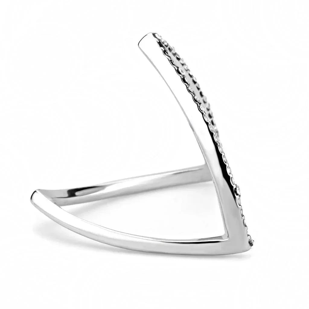 Silver Rings for Women 316L Stainless Steel DA132 - AAA Grade Cubic Zirconia in Clear - Jewelry Store by Erik Rayo