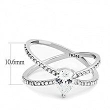 Load image into Gallery viewer, Silver Rings for Women 316L Stainless Steel DA135 - AAA Grade Cubic Zirconia in Clear
