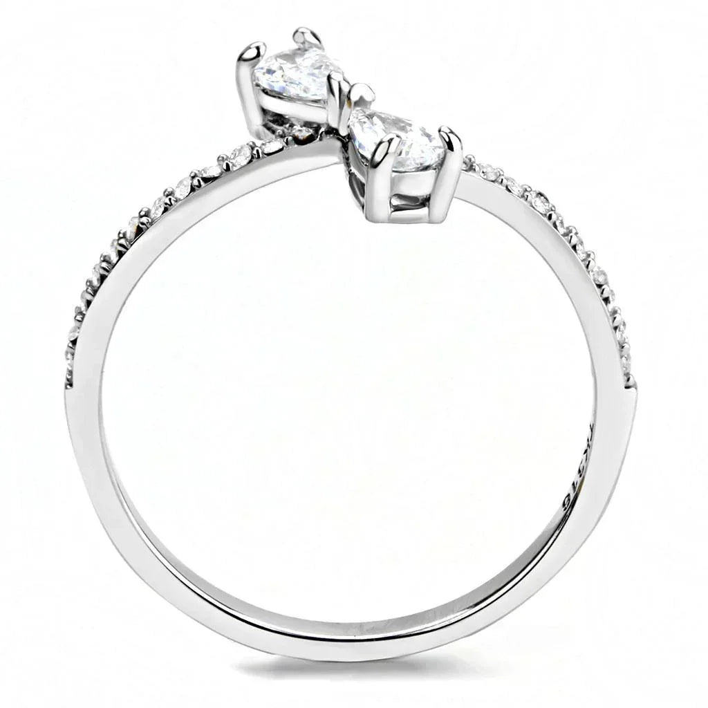 Silver Rings for Women 316L Stainless Steel DA139 - AAA Grade Cubic Zirconia in Clear - Jewelry Store by Erik Rayo