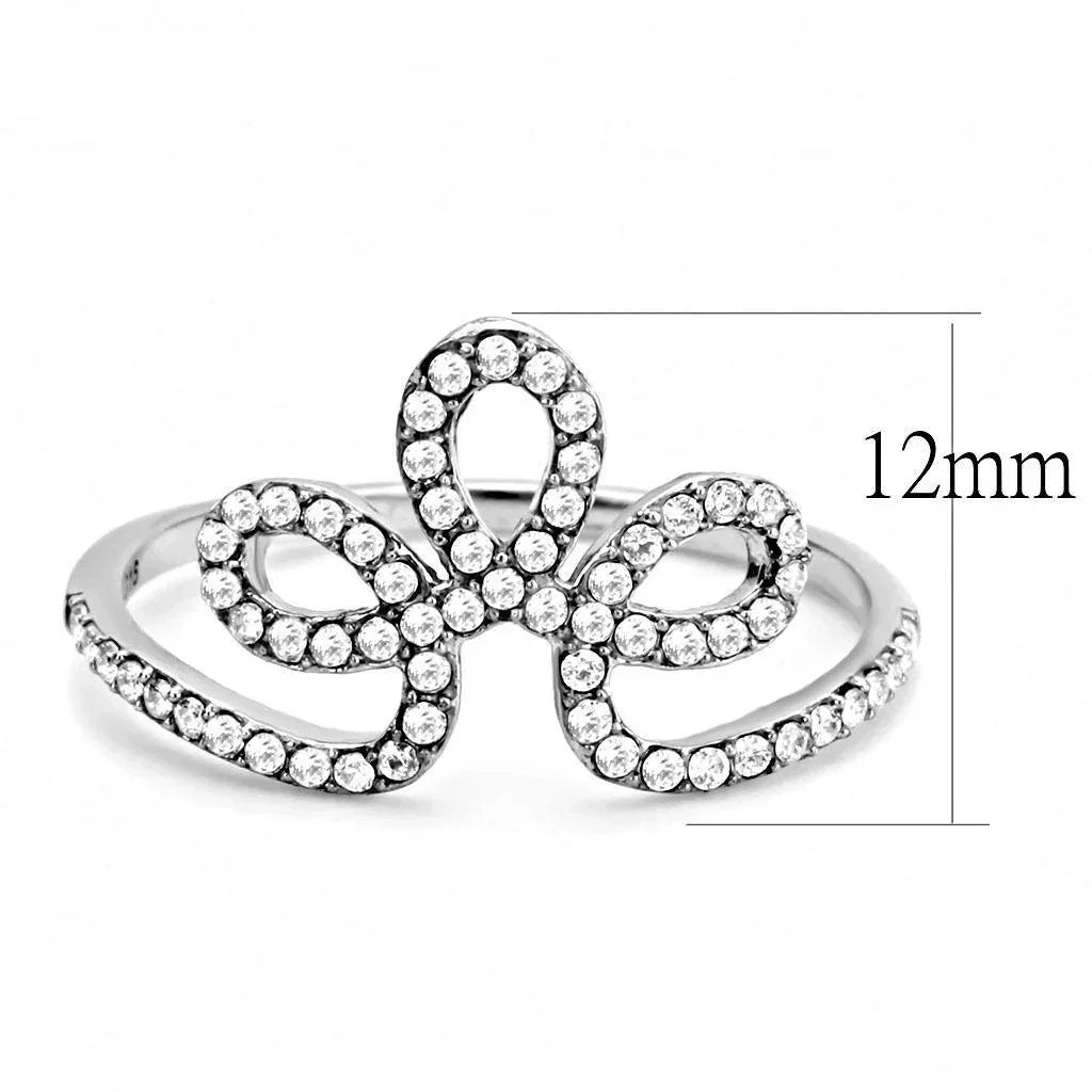 Silver Rings for Women 316L Stainless Steel DA141 - AAA Grade Cubic Zirconia in Clear - Jewelry Store by Erik Rayo