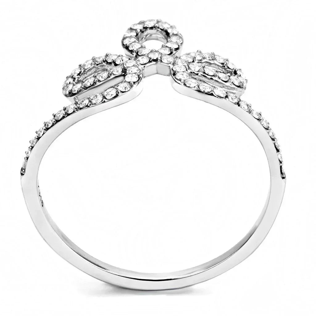 Silver Rings for Women 316L Stainless Steel DA141 - AAA Grade Cubic Zirconia in Clear - Jewelry Store by Erik Rayo