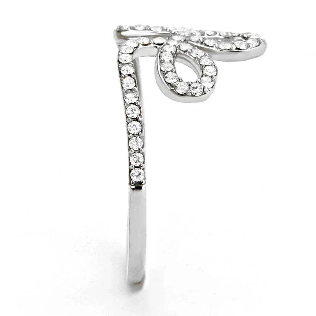 Silver Rings for Women 316L Stainless Steel DA141 - AAA Grade Cubic Zirconia in Clear - Jewelry Store by Erik Rayo