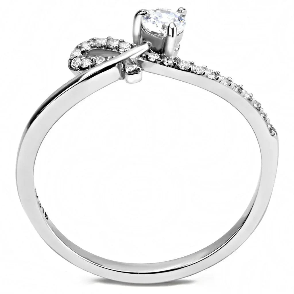 Silver Rings for Women 316L Stainless Steel DA142 - AAA Grade Cubic Zirconia in Clear - Jewelry Store by Erik Rayo