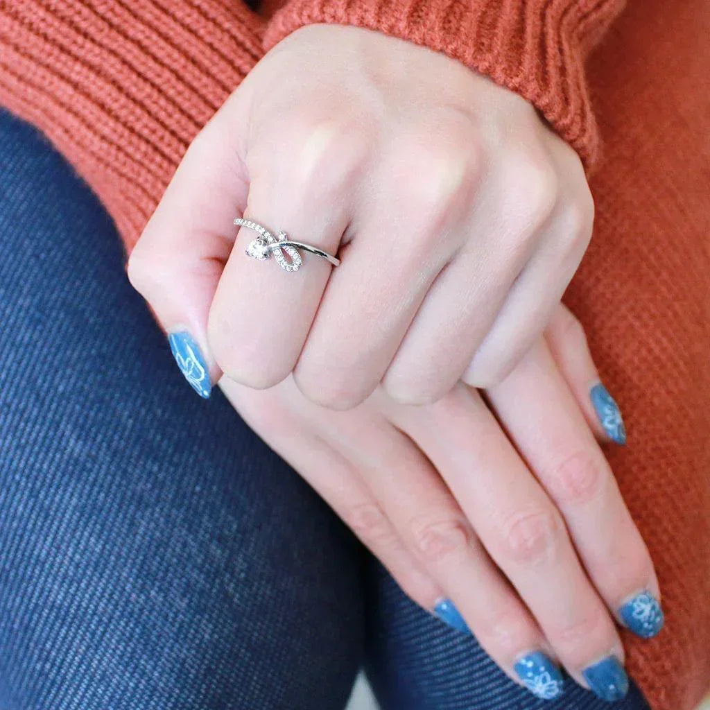 Silver Rings for Women 316L Stainless Steel DA142 - AAA Grade Cubic Zirconia in Clear - Jewelry Store by Erik Rayo