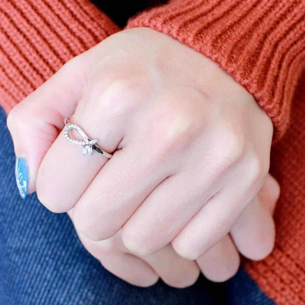 Silver Rings for Women 316L Stainless Steel DA143 - AAA Grade Cubic Zirconia in Clear - Jewelry Store by Erik Rayo