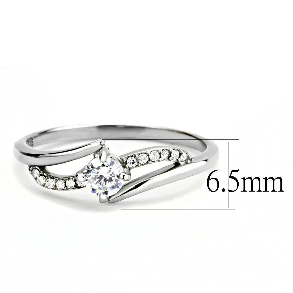 Silver Rings for Women 316L Stainless Steel DA144 - AAA Grade Cubic Zirconia in Clear - Jewelry Store by Erik Rayo