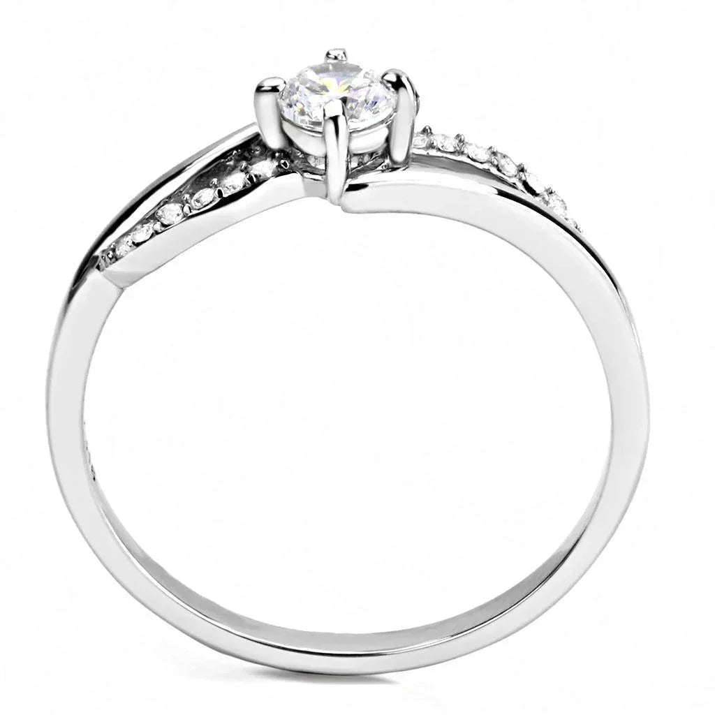 Silver Rings for Women 316L Stainless Steel DA144 - AAA Grade Cubic Zirconia in Clear - Jewelry Store by Erik Rayo