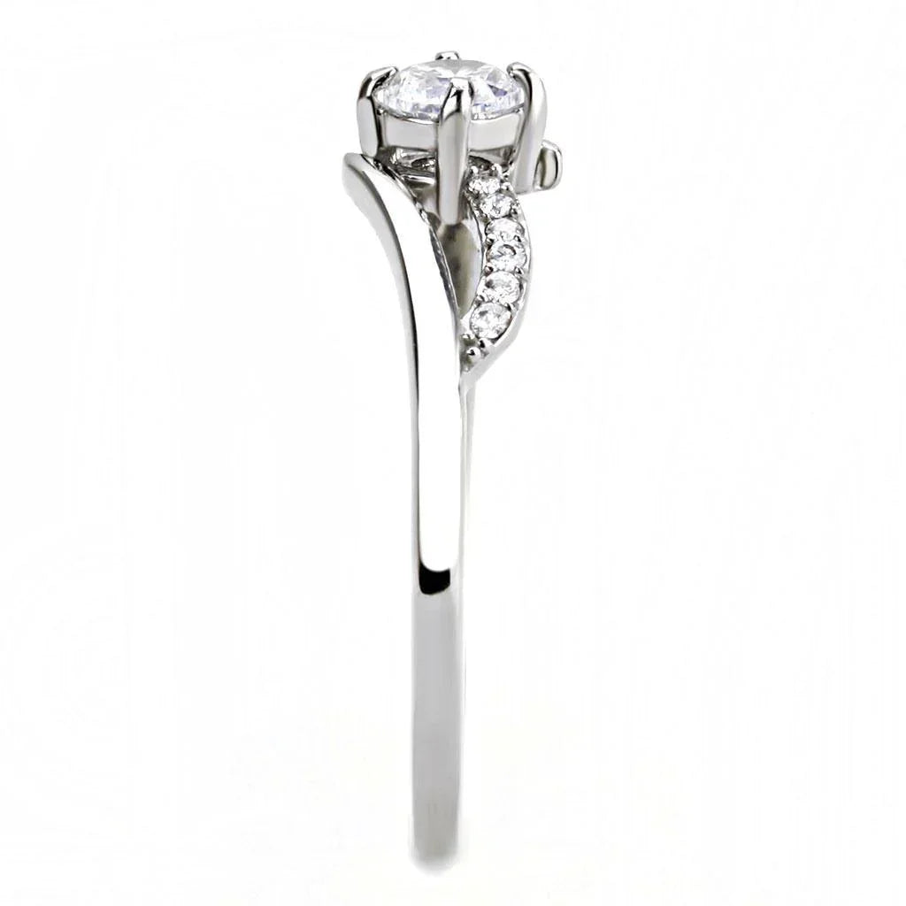 Silver Rings for Women 316L Stainless Steel DA144 - AAA Grade Cubic Zirconia in Clear - Jewelry Store by Erik Rayo