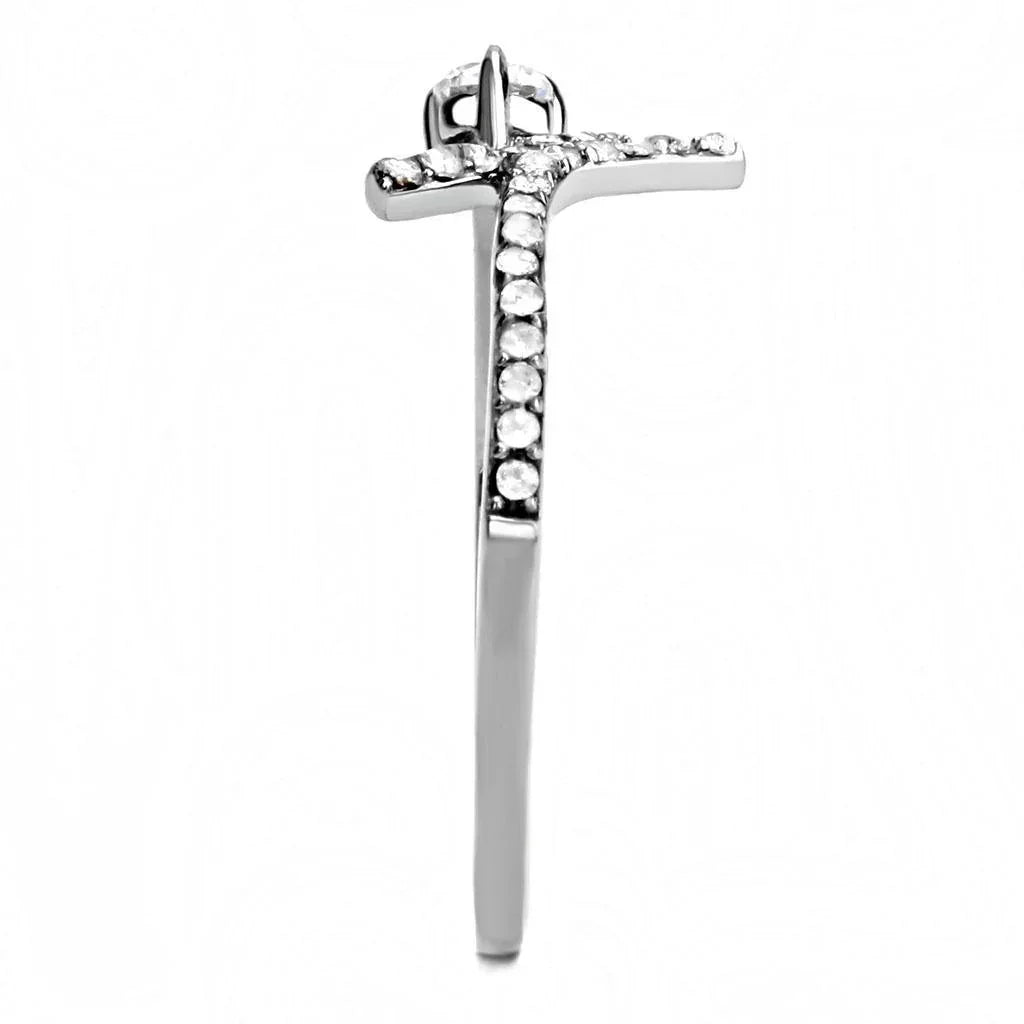 Silver Rings for Women 316L Stainless Steel DA145 - AAA Grade Cubic Zirconia in Clear - Jewelry Store by Erik Rayo