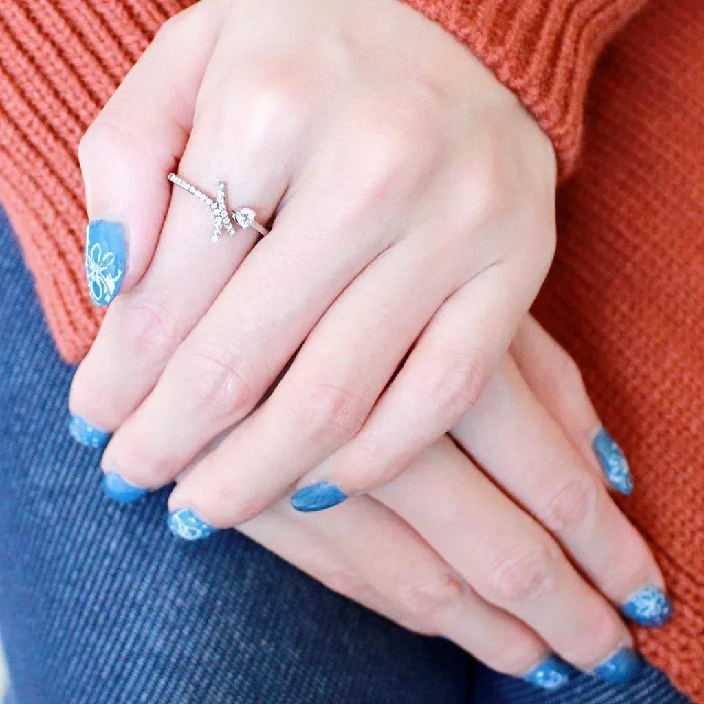Silver Rings for Women 316L Stainless Steel DA145 - AAA Grade Cubic Zirconia in Clear - Jewelry Store by Erik Rayo