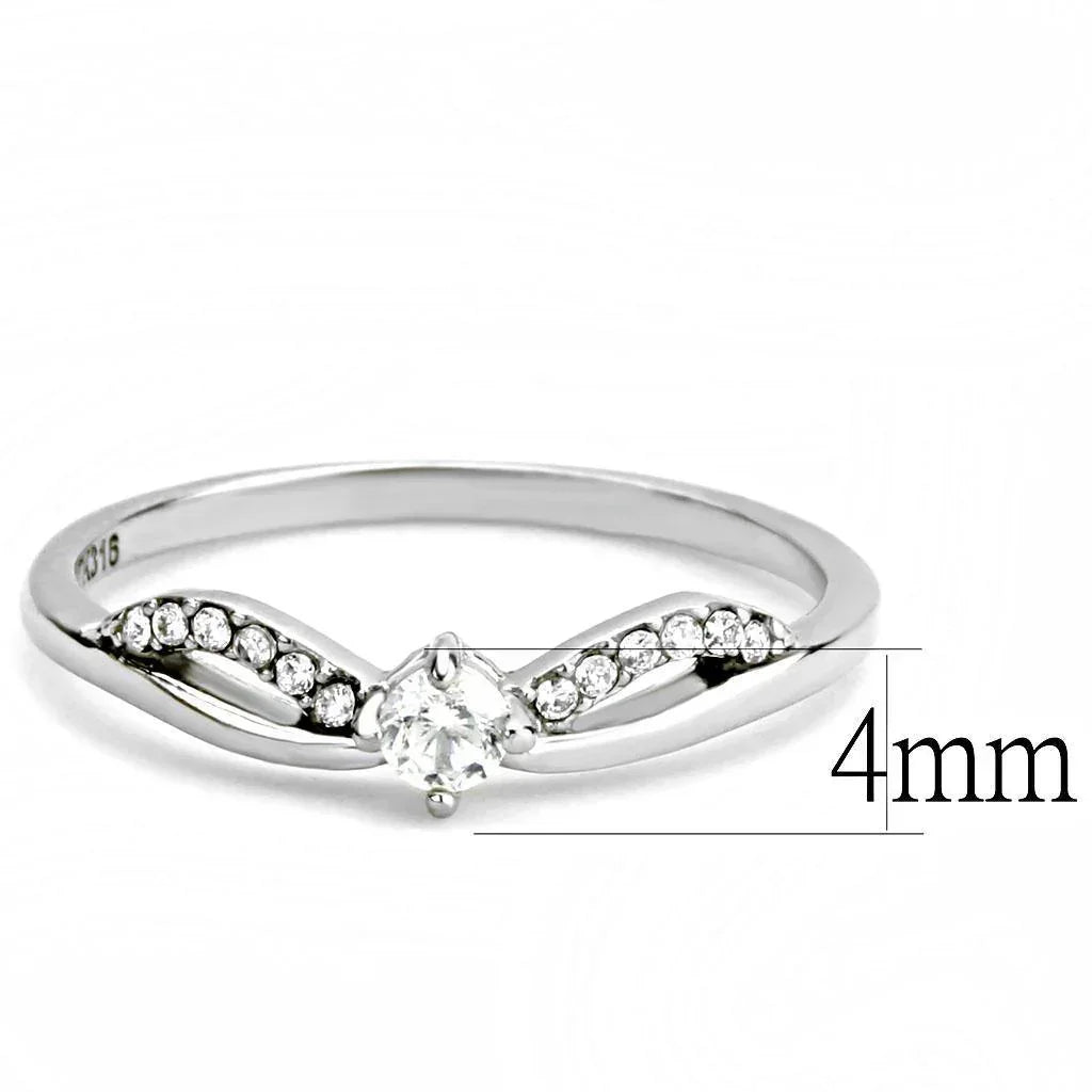 Silver Rings for Women 316L Stainless Steel DA146 - AAA Grade Cubic Zirconia in Clear - Jewelry Store by Erik Rayo