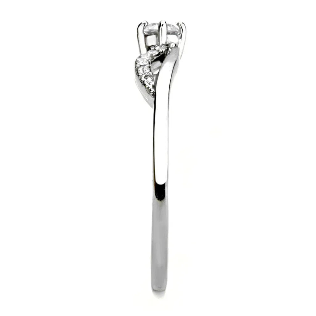 Silver Rings for Women 316L Stainless Steel DA146 - AAA Grade Cubic Zirconia in Clear - Jewelry Store by Erik Rayo