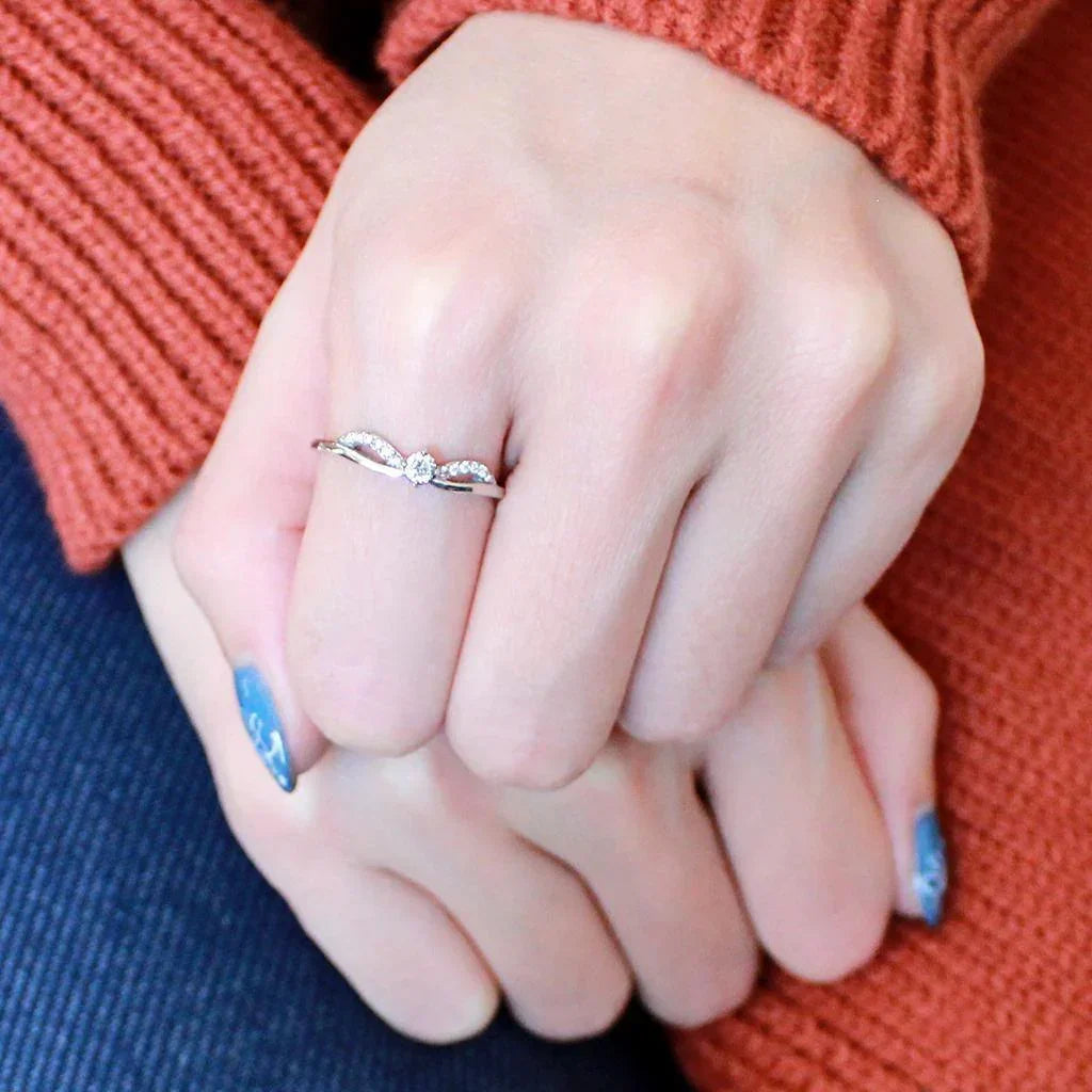 Silver Rings for Women 316L Stainless Steel DA146 - AAA Grade Cubic Zirconia in Clear - Jewelry Store by Erik Rayo