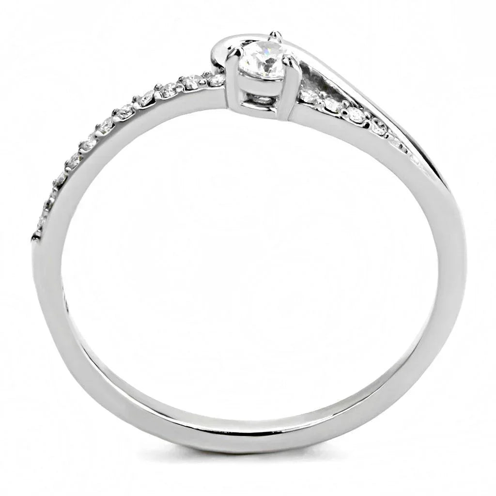 Silver Rings for Women 316L Stainless Steel DA148 - AAA Grade Cubic Zirconia in Clear - Jewelry Store by Erik Rayo