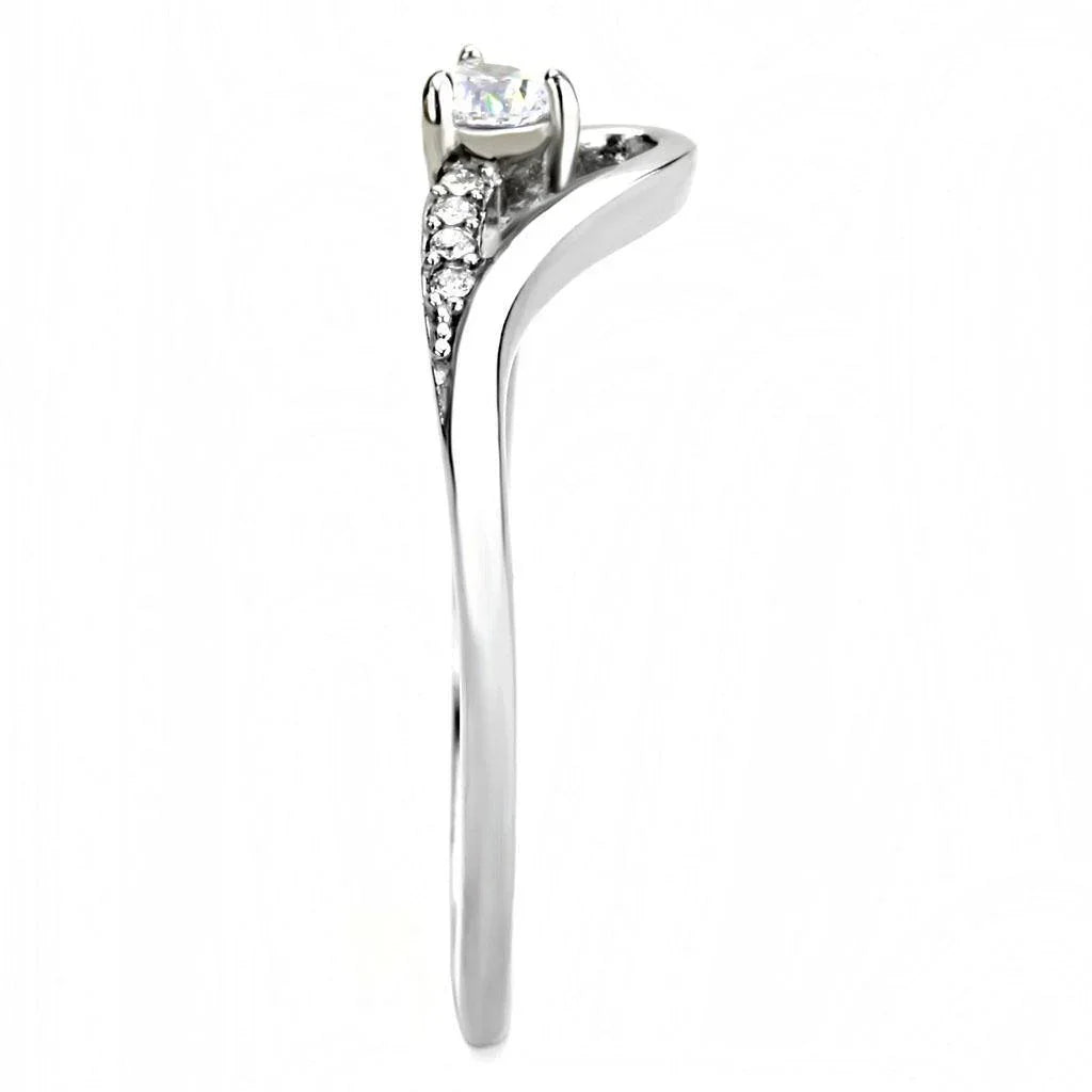 Silver Rings for Women 316L Stainless Steel DA148 - AAA Grade Cubic Zirconia in Clear - Jewelry Store by Erik Rayo
