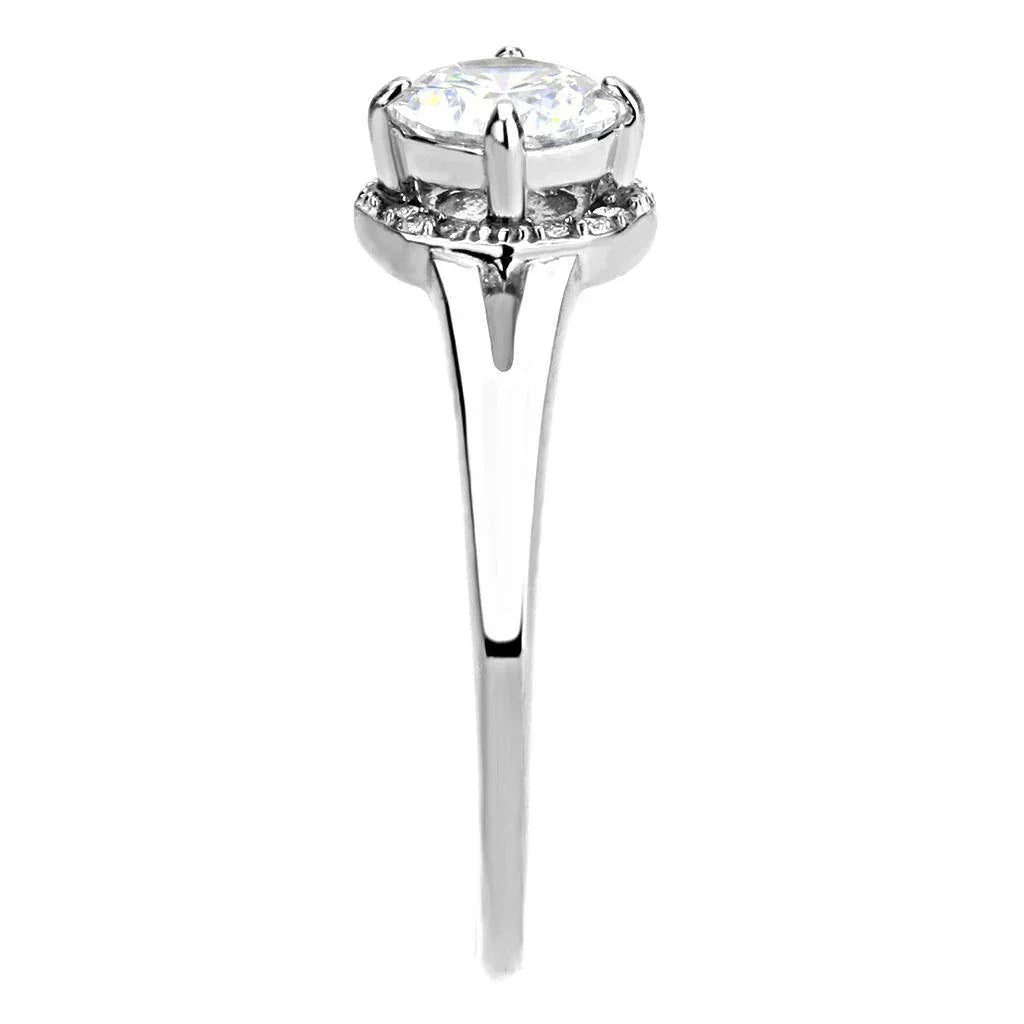 Silver Rings for Women 316L Stainless Steel DA150 - AAA Grade Cubic Zirconia in Clear - Jewelry Store by Erik Rayo