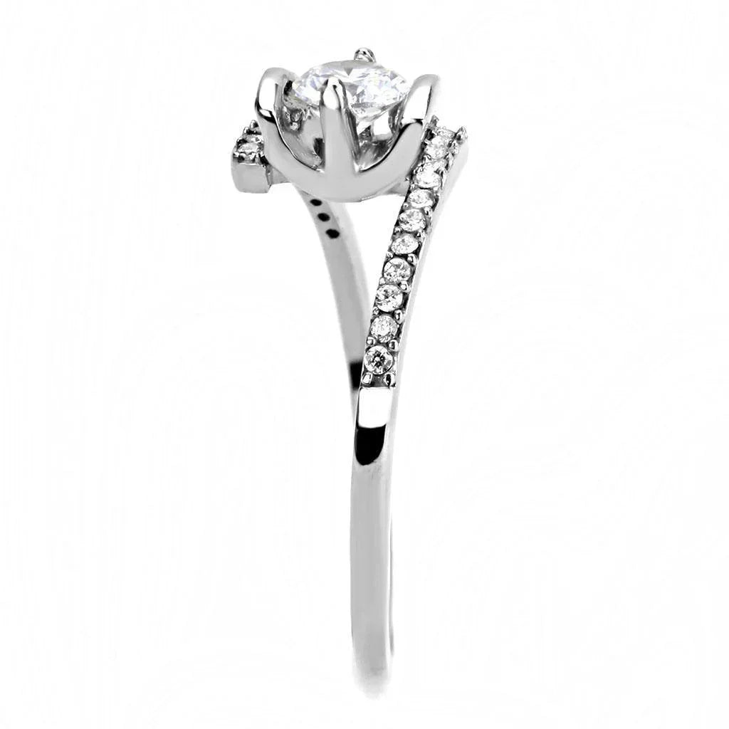 Silver Rings for Women 316L Stainless Steel DA151 - AAA Grade Cubic Zirconia in Clear - Jewelry Store by Erik Rayo