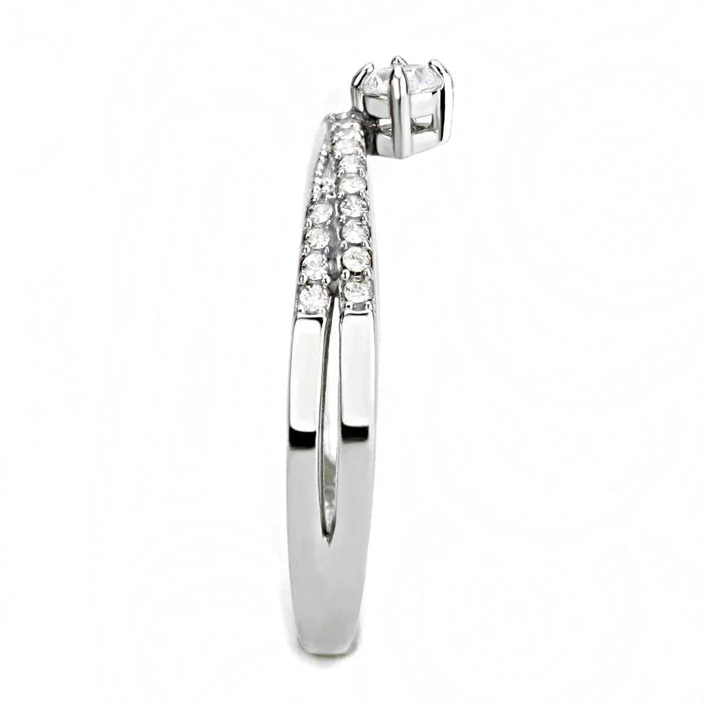 Silver Rings for Women 316L Stainless Steel DA153 - AAA Grade Cubic Zirconia in Clear - Jewelry Store by Erik Rayo