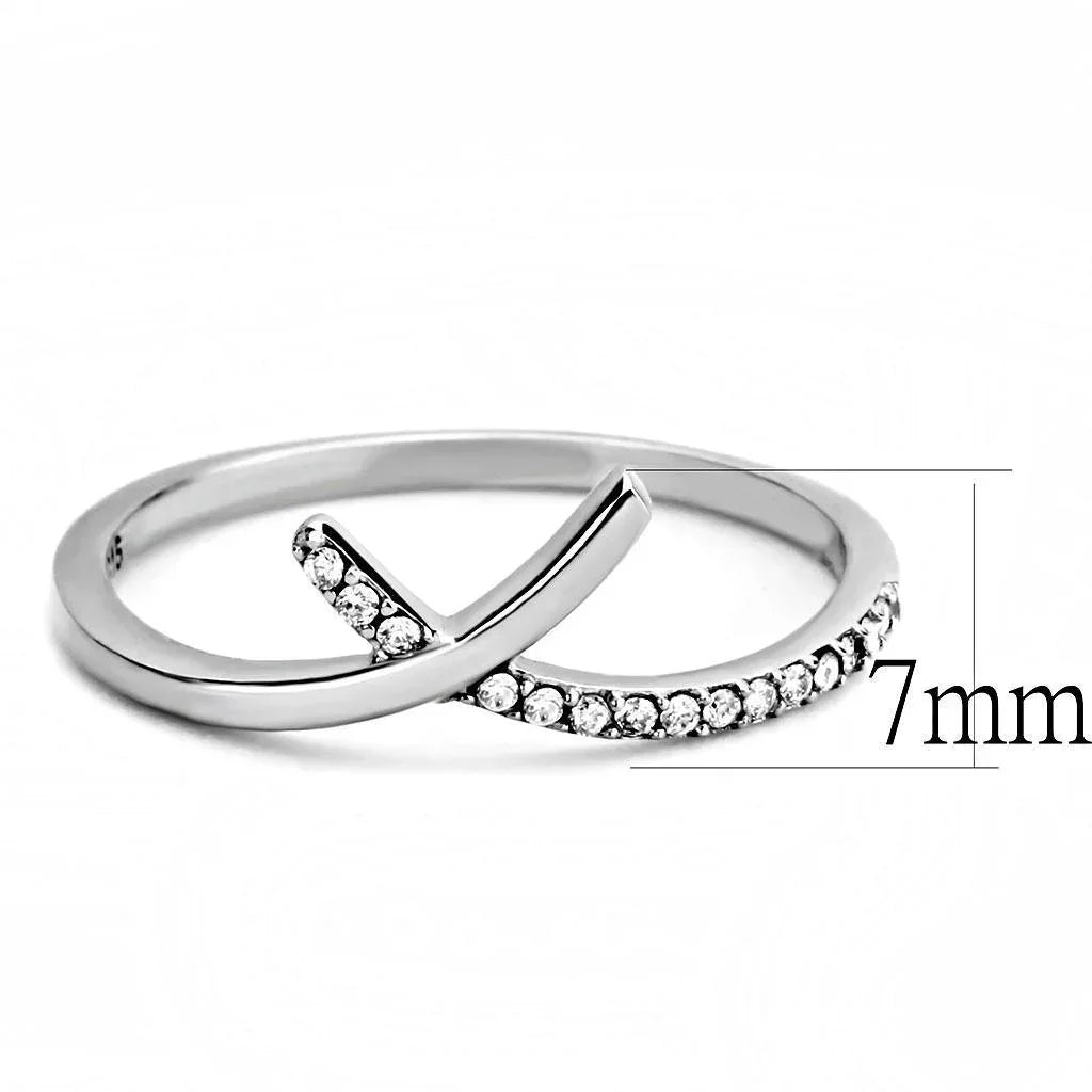 Silver Rings for Women 316L Stainless Steel DA154 - AAA Grade Cubic Zirconia in Clear - Jewelry Store by Erik Rayo