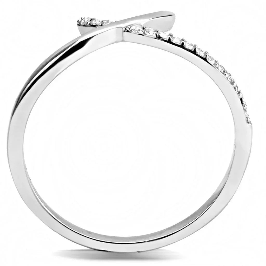 Silver Rings for Women 316L Stainless Steel DA154 - AAA Grade Cubic Zirconia in Clear - Jewelry Store by Erik Rayo