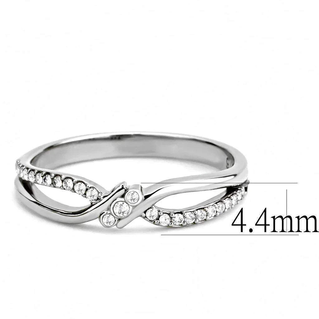 Silver Rings for Women 316L Stainless Steel DA156 - AAA Grade Cubic Zirconia in Clear - Jewelry Store by Erik Rayo