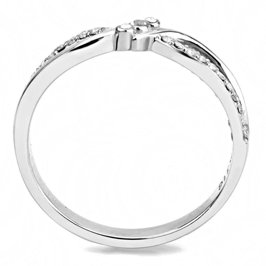 Silver Rings for Women 316L Stainless Steel DA156 - AAA Grade Cubic Zirconia in Clear - Jewelry Store by Erik Rayo