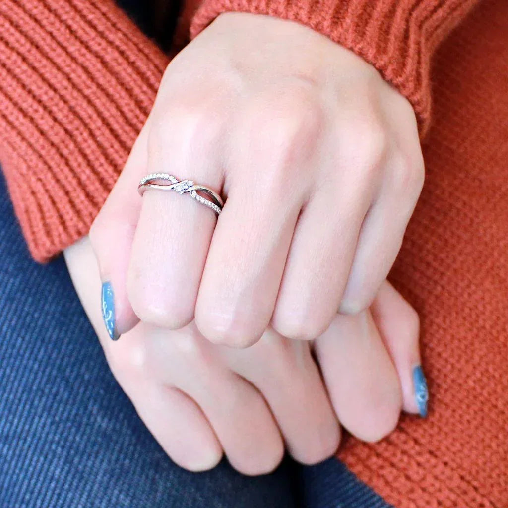 Silver Rings for Women 316L Stainless Steel DA156 - AAA Grade Cubic Zirconia in Clear - Jewelry Store by Erik Rayo