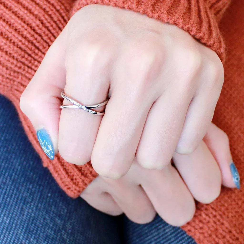 Silver Rings for Women 316L Stainless Steel DA158 - AAA Grade Cubic Zirconia in Clear - Jewelry Store by Erik Rayo