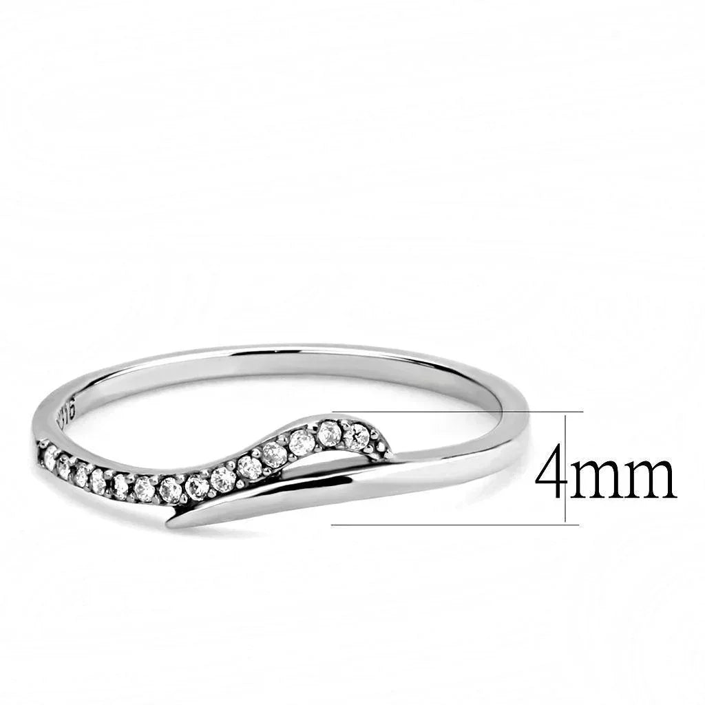 Silver Rings for Women 316L Stainless Steel DA159 - AAA Grade Cubic Zirconia in Clear - Jewelry Store by Erik Rayo
