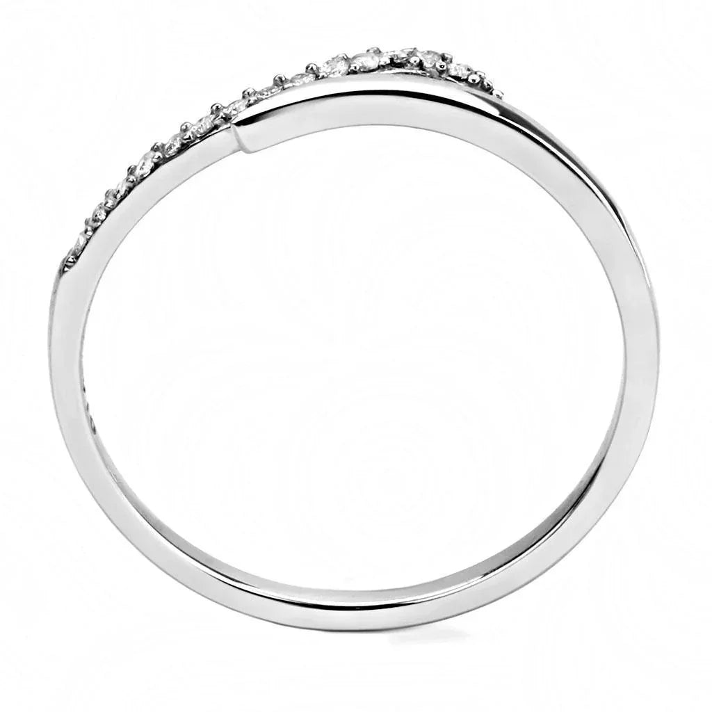 Silver Rings for Women 316L Stainless Steel DA159 - AAA Grade Cubic Zirconia in Clear - Jewelry Store by Erik Rayo