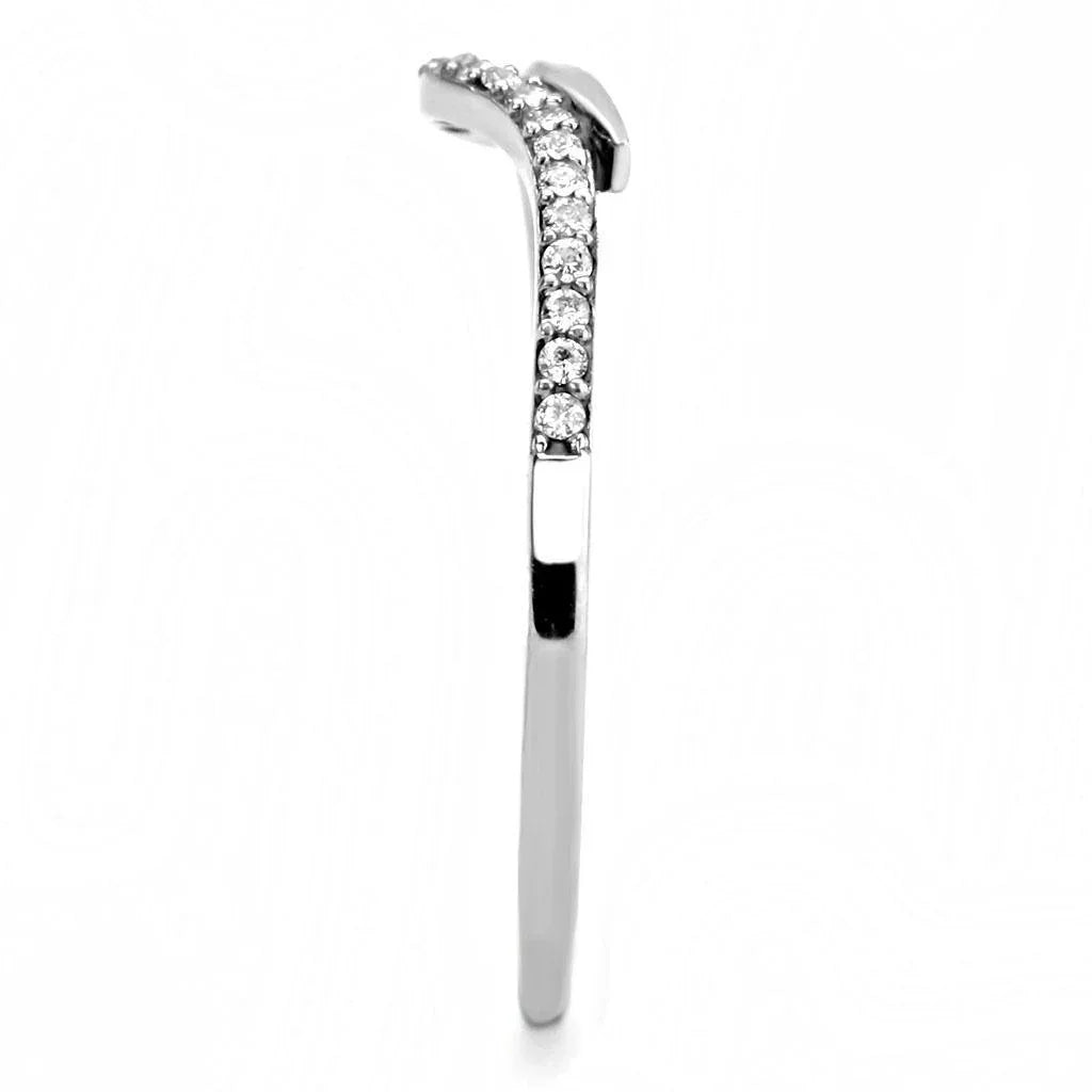 Silver Rings for Women 316L Stainless Steel DA159 - AAA Grade Cubic Zirconia in Clear - Jewelry Store by Erik Rayo