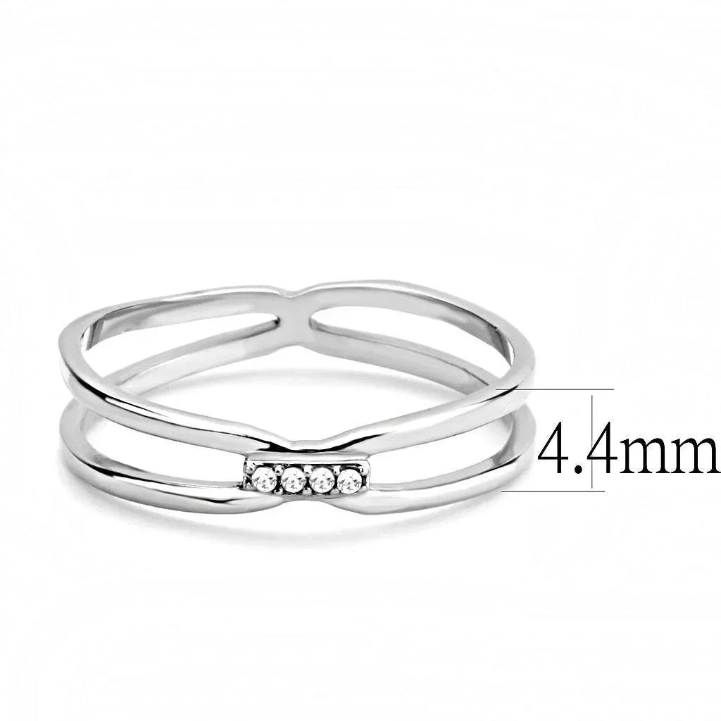 Silver Rings for Women 316L Stainless Steel DA160 - AAA Grade Cubic Zirconia in Clear - Jewelry Store by Erik Rayo