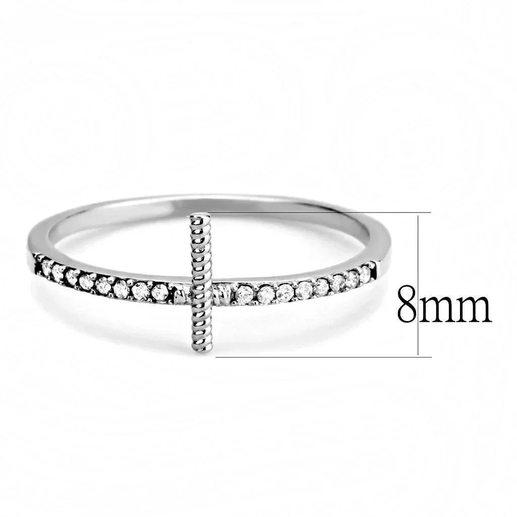 Silver Rings for Women 316L Stainless Steel DA161 - AAA Grade Cubic Zirconia in Clear - Jewelry Store by Erik Rayo
