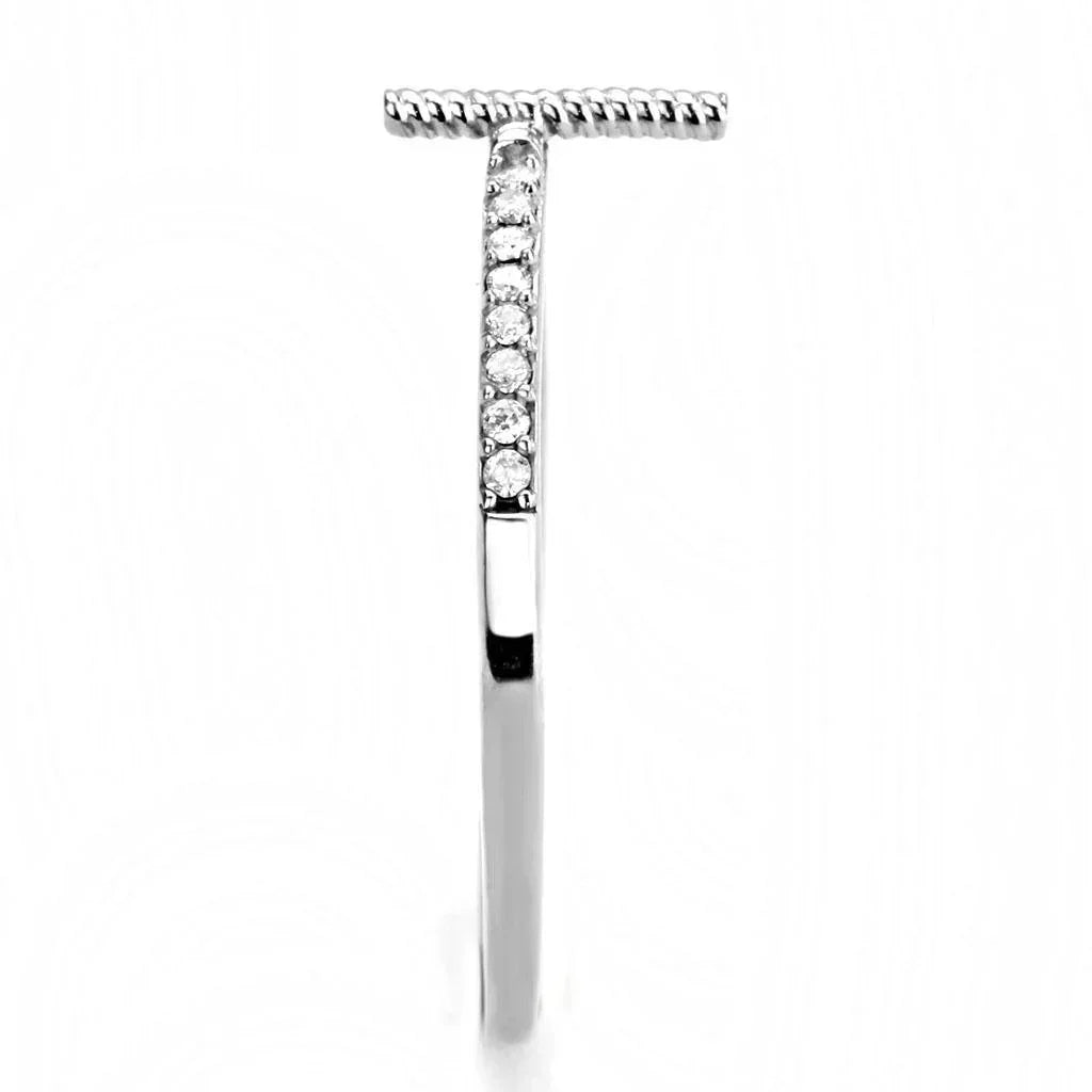 Silver Rings for Women 316L Stainless Steel DA161 - AAA Grade Cubic Zirconia in Clear - Jewelry Store by Erik Rayo