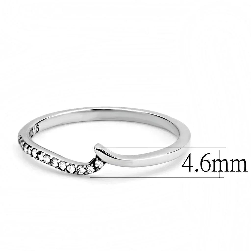 Silver Rings for Women 316L Stainless Steel DA162 - AAA Grade Cubic Zirconia in Clear - Jewelry Store by Erik Rayo