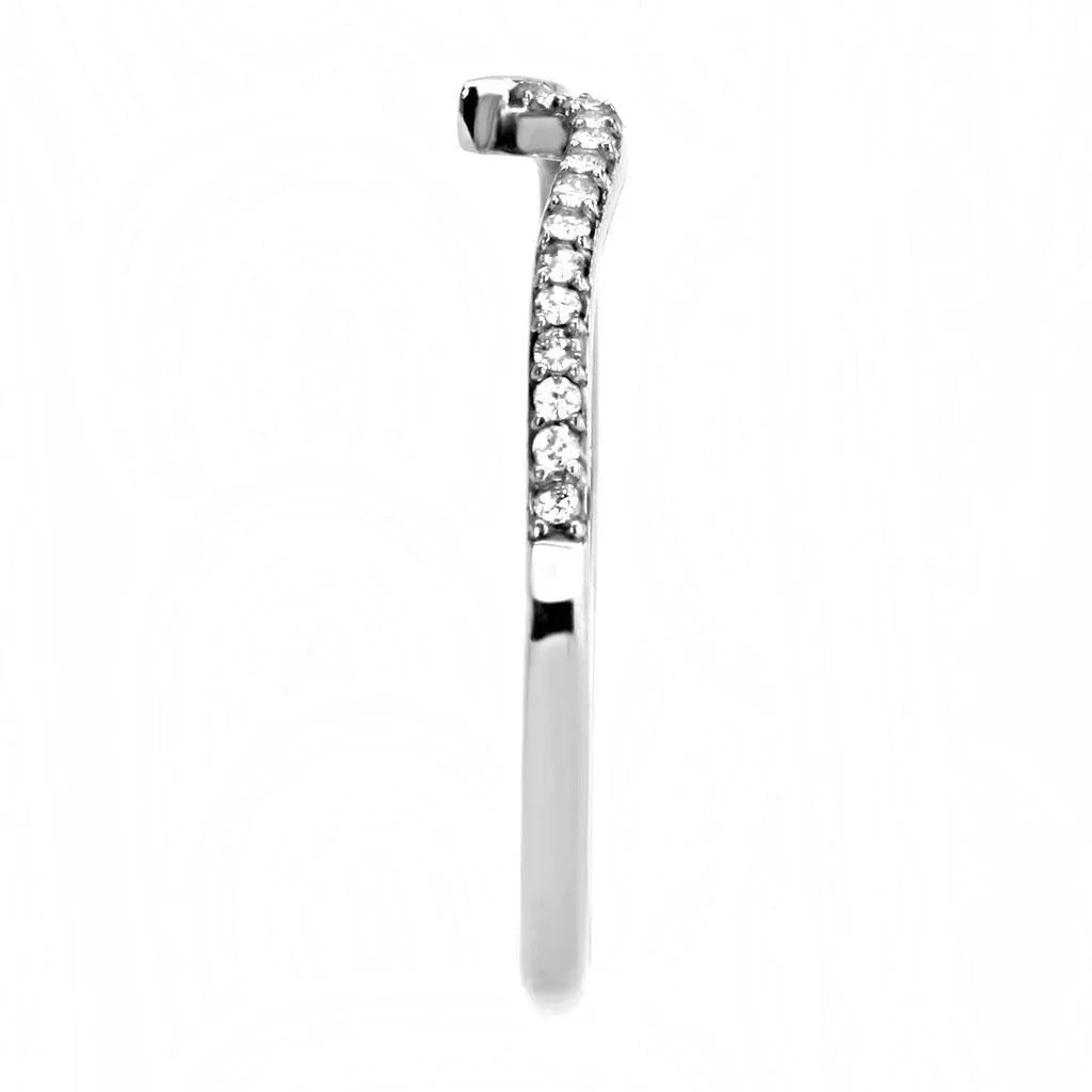 Silver Rings for Women 316L Stainless Steel DA162 - AAA Grade Cubic Zirconia in Clear - Jewelry Store by Erik Rayo