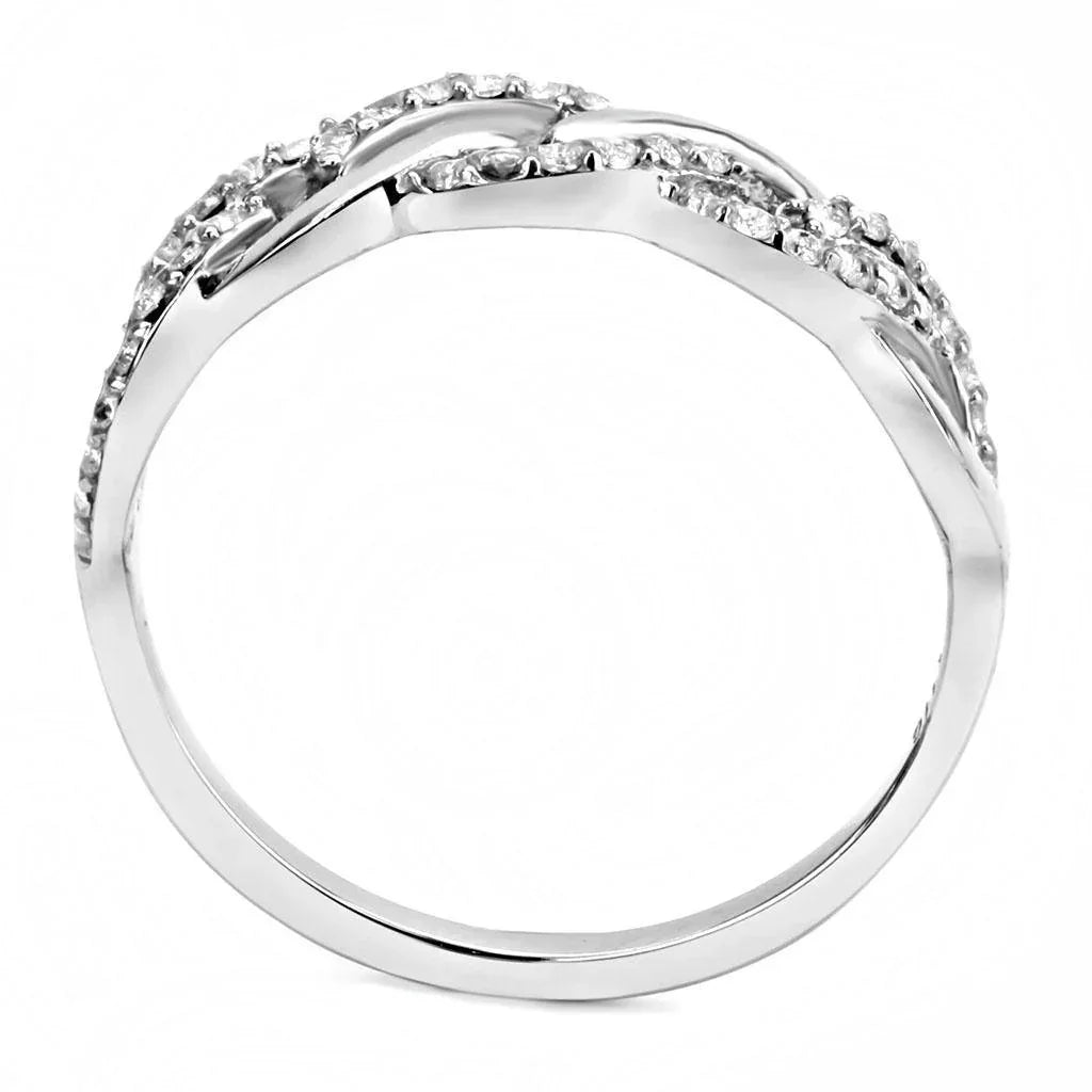 Silver Rings for Women 316L Stainless Steel DA163 - AAA Grade Cubic Zirconia in Clear - Jewelry Store by Erik Rayo