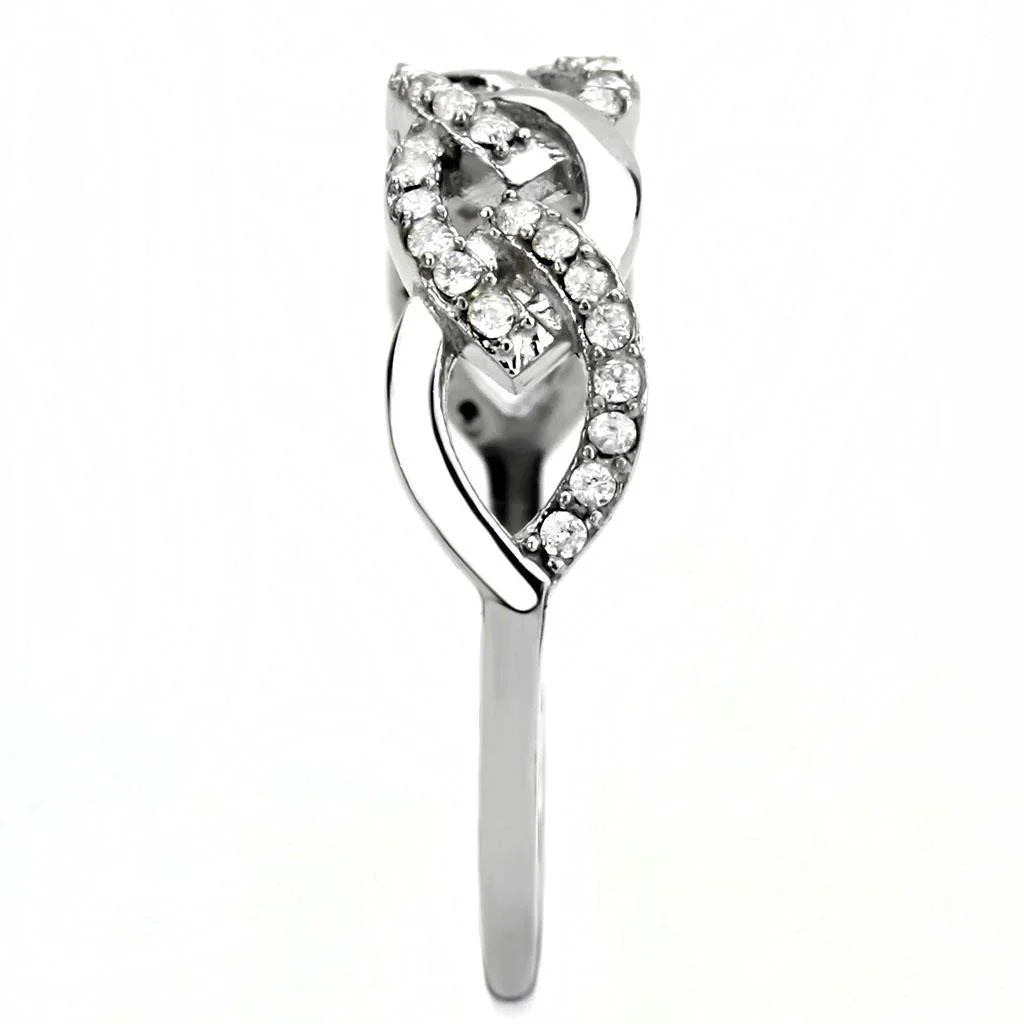 Silver Rings for Women 316L Stainless Steel DA163 - AAA Grade Cubic Zirconia in Clear - Jewelry Store by Erik Rayo
